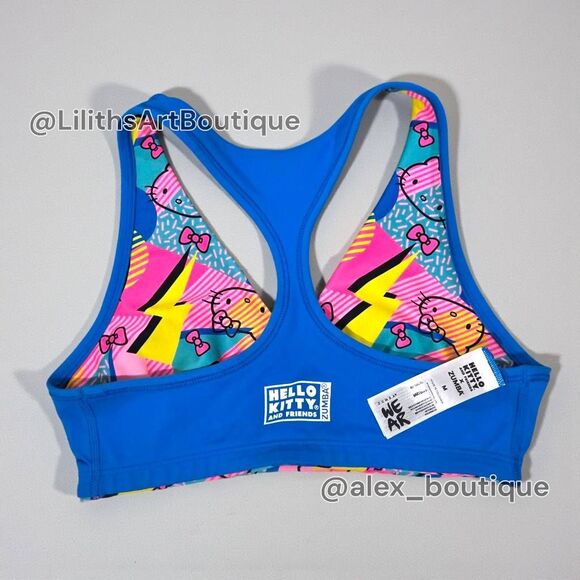 Zumba X Hello Kitty & Friends Reversible Bra Blue Lightning Size M (G016) - Picture 5 of 8